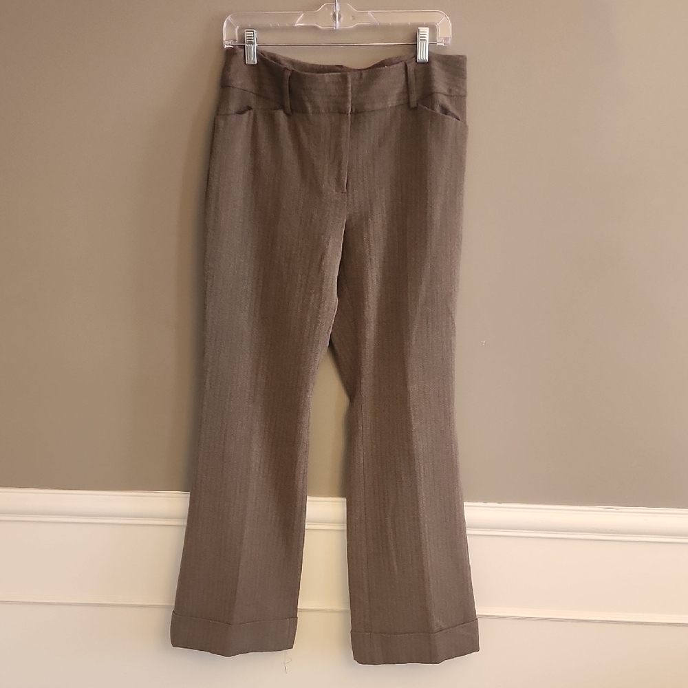 Apt. 9 Stretch Ava Brown Herringbone Pants